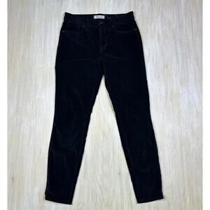 Madewell Black Velvet 9" High Riser Skinny Skinny High Waisted Jean Pants 28